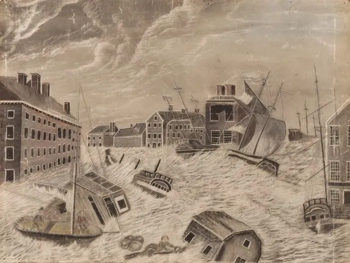 Framed Print : Market Square, Providence, Rhode Island, During the Great September Gale, 1815, 1815 Framed Print : Market Square, Providence, Rhode Island, During the Great September Gale, 1815, 1815