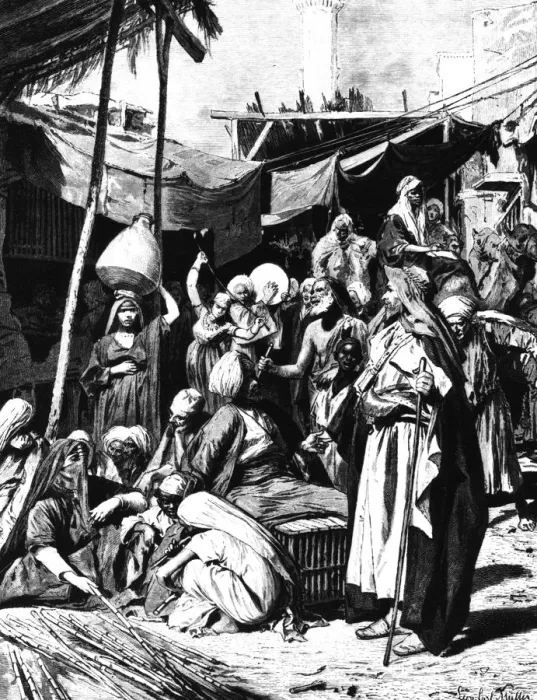 Framed Print : Market at Tantah, Egypt, 1880 Framed Print : Market at Tantah, Egypt, 1880