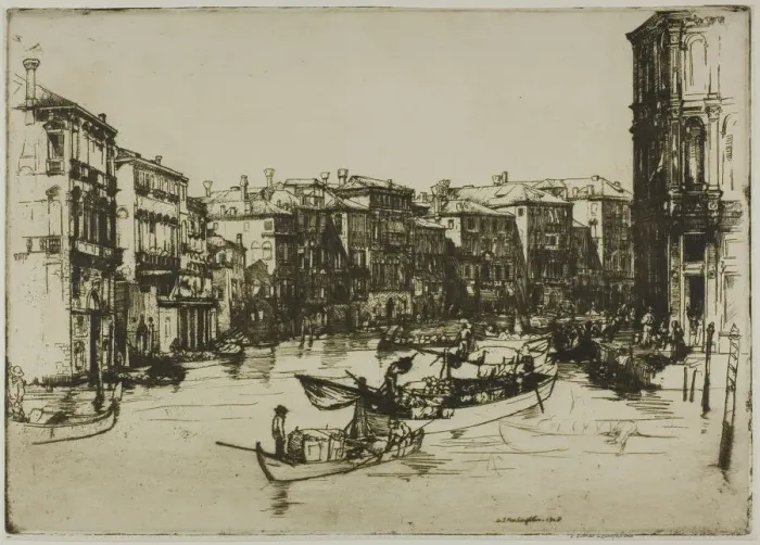 Framed Print : The Market, Venice, 1908. Creator: Donald Shaw MacLaughlan Framed Print : The Market, Venice, 1908. Creator: Donald Shaw MacLaughlan