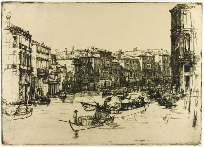 Framed Print : The Market, Venice, 1908. Creator: Donald Shaw MacLaughlan Framed Print : The Market, Venice, 1908. Creator: Donald Shaw MacLaughlan