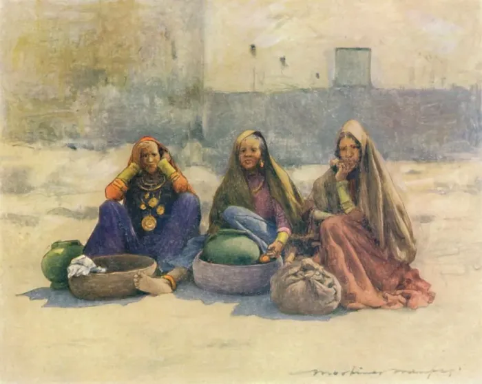 Framed Print : Market Women of Ajmere, 1905. Artist: Mortimer Luddington Menpes Framed Print : Market Women of Ajmere, 1905. Artist: Mortimer Luddington Menpes