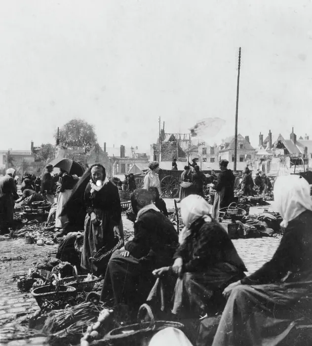 Framed Print : Market women, Arras, France, World War I, c1914-c1918. Artist: Nightingale & Co