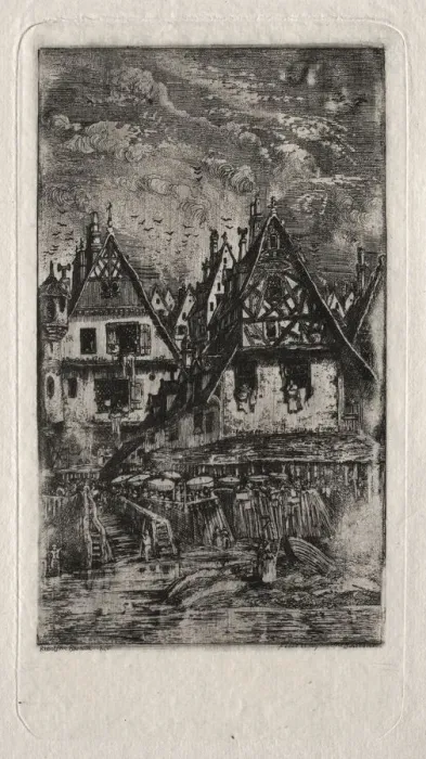 Framed Print : Marketplace with Parasols, 1866. Creator: Rodolphe Bresdin (French, 1822-1885) Framed Print : Marketplace with Parasols, 1866. Creator: Rodolphe Bresdin (French, 1822-1885)