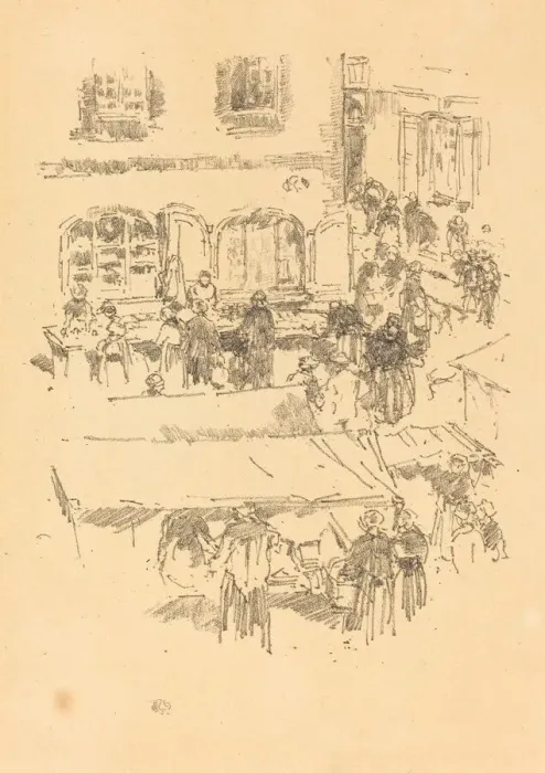 Framed Print : The Marketplace, Vitre, 1893. Creator: James Abbott McNeill Whistler Framed Print : The Marketplace, Vitre, 1893. Creator: James Abbott McNeill Whistler