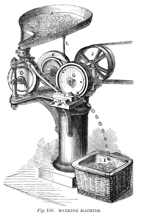 Framed Print : Marking Machine, 1866 Framed Print : Marking Machine, 1866
