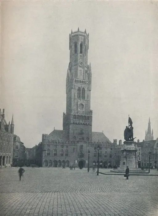 Framed Print : The Markt and the Belfry, Bruges, Belgium c1900 (1914-1915). Artist: John Benjamin Stone