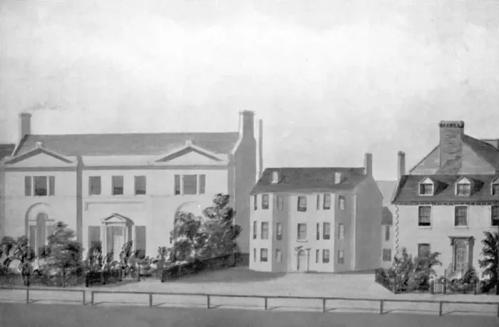 Framed Print : Marlborough House, Old Steine, About 1800, (1939) Framed Print : Marlborough House, Old Steine, About 1800, (1939)