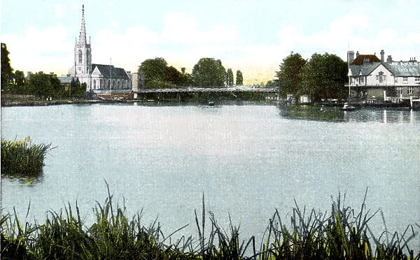 Marlow Bridge and Church, Buckinghamshire, 20th Century
