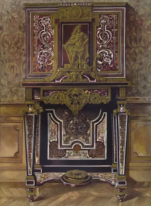 Framed Print : Marquery Cabinet with decoration in gilt bronze, by AndrU Charles Boule, 1903 Framed Print : Marquery Cabinet with decoration in gilt bronze, by AndrU Charles Boule, 1903