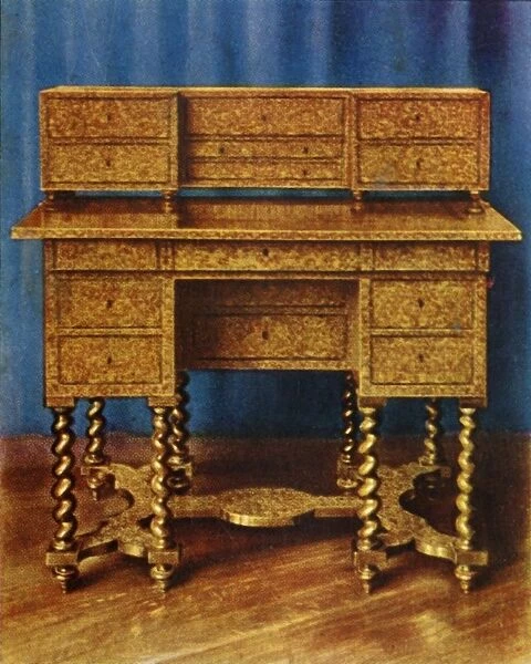Marquetry Writing Table of King William III, 1938. Creator: Unknown