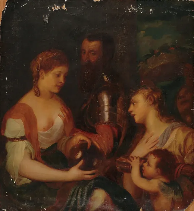 Framed Print : Marquis Alfonso d'Avalos and his Mistress, after Titian, 1850-1865. Creator: Axel Hertzberg Framed Print : Marquis Alfonso d'Avalos and his Mistress, after Titian, 1850-1865. Creator: Axel Hertzberg