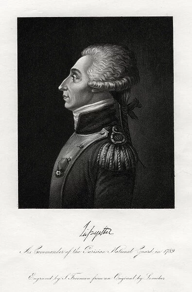 Marquis de Lafayette, French military leader and statesman, 1845. Artist:s Freeman