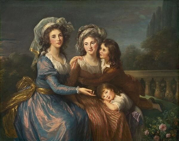 The Marquise de Pezay, and the Marquise de Rougewith Her Sons Alexis and Adrien