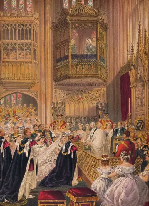 Framed Print : The Marriage, 1863. Artist: Robert Dudley Framed Print : The Marriage, 1863. Artist: Robert Dudley