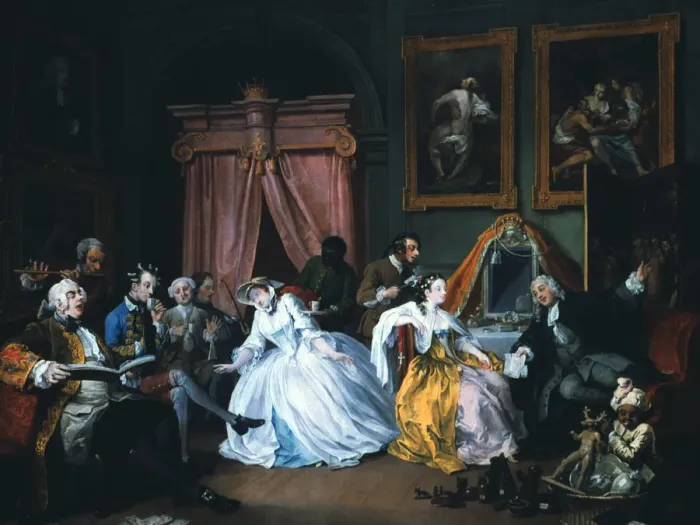 Framed Print : Marriage A-la-Mode: 4. The Toilette, 1743. Artist: William Hogarth Framed Print : Marriage A-la-Mode: 4. The Toilette, 1743. Artist: William Hogarth