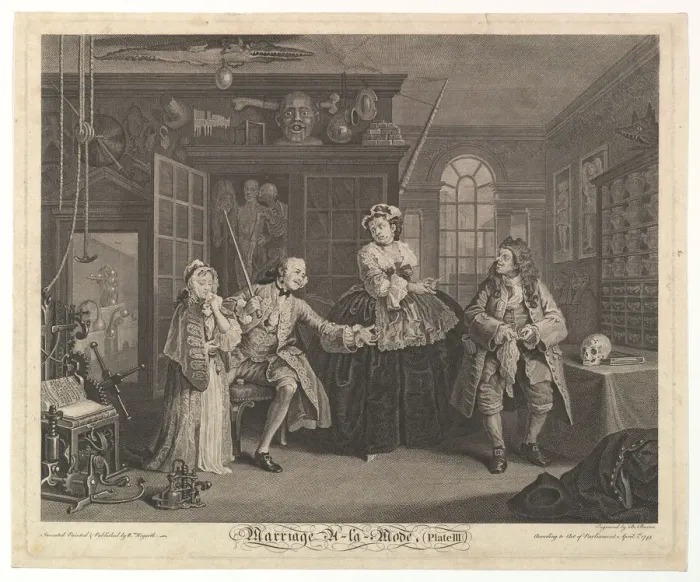 Framed Print : Marriage A-la-Mode, Plate III, April 1745. Creator: Bernard Baron Framed Print : Marriage A-la-Mode, Plate III, April 1745. Creator: Bernard Baron