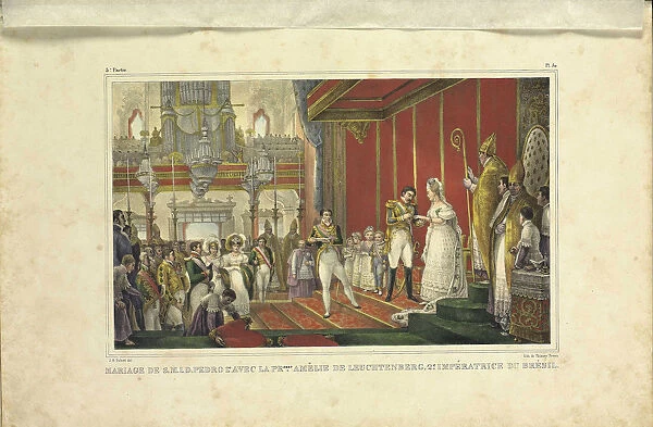 The Marriage of Amelie of Leuchtenberg and Emperor Pedro I of Brazil, 1829. Artist: Debret, Jean-Baptiste (1768-1848)