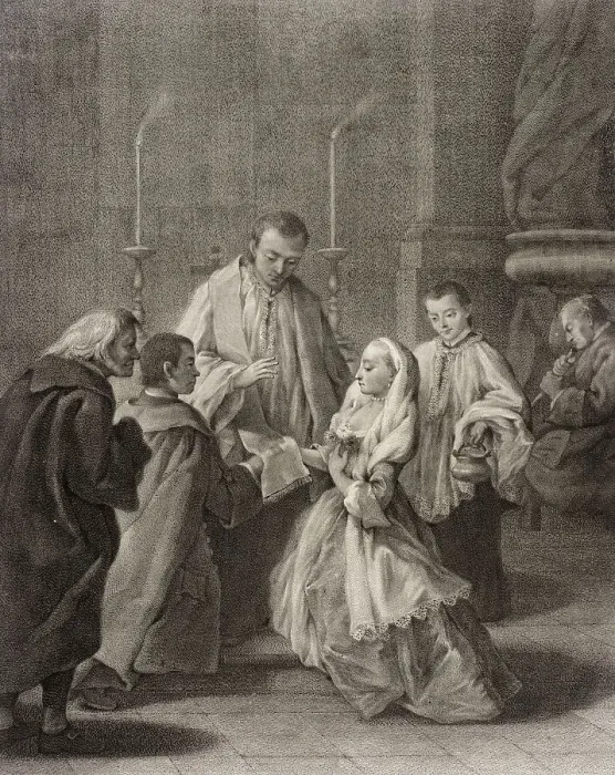 Framed Print : Marriage, c1755. Creators: Giovanni Marco Pitteri, Pietro Longhi Framed Print : Marriage, c1755. Creators: Giovanni Marco Pitteri, Pietro Longhi