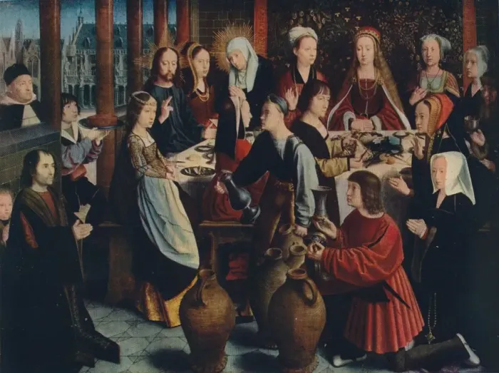 Framed Print : The Marriage at Cana, c1500. Artist: Gerard David Framed Print : The Marriage at Cana, c1500. Artist: Gerard David