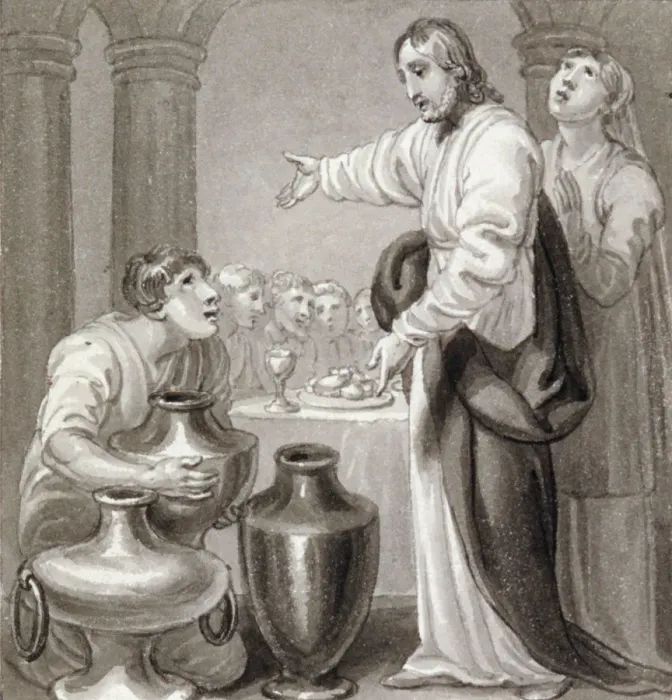 Framed Print : The Marriage at Cana, c1810-c1844. Artist: Henry Corbould Framed Print : The Marriage at Cana, c1810-c1844. Artist: Henry Corbould
