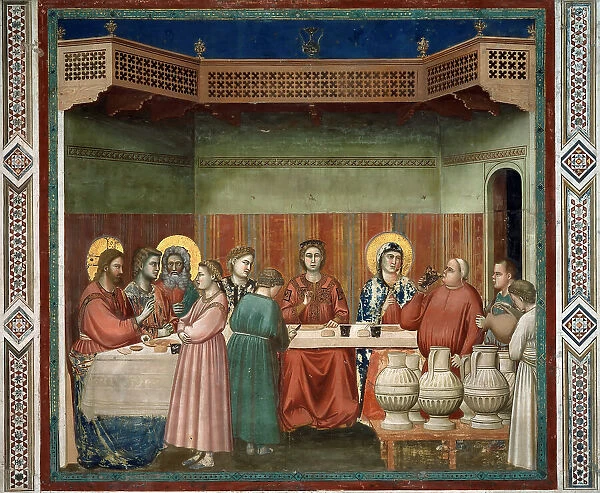 Marriage at Cana (From the cycles of The Life of Christ), 1304-1306. Creator: Giotto di Bondone (1266-1377)