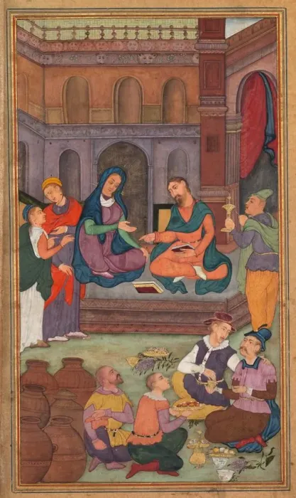 Framed Print : The Marriage at Cana, from a Mirror of Holiness (Mir at al-quds) of Father Jerome Xavier Framed Print : The Marriage at Cana, from a Mirror of Holiness (Mir at al-quds) of Father Jerome Xavier