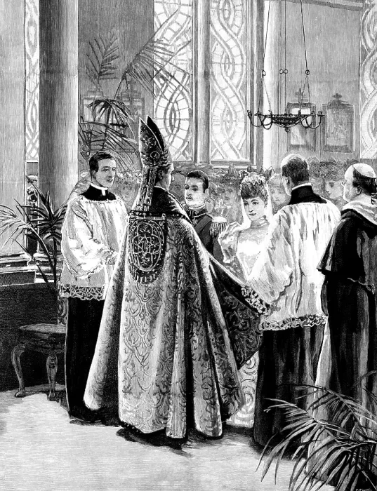 Framed Print : Marriage of the Duc d'Aosta with Princesse Helene d'Orleans, in the...Chapel of St Framed Print : Marriage of the Duc d'Aosta with Princesse Helene d'Orleans, in the...Chapel of St
