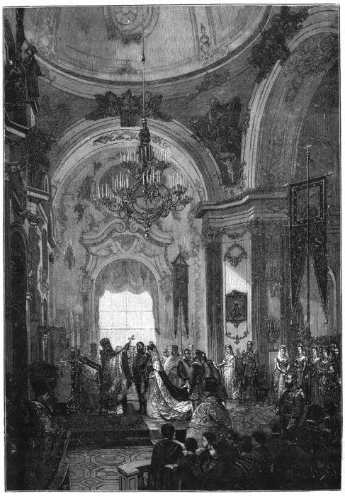 Framed Print : Marriage of the Duke and Duchess of Edinburgh, 23 January 1874, (1900). Artist: N Chevalier Framed Print : Marriage of the Duke and Duchess of Edinburgh, 23 January 1874, (1900). Artist: N Chevalier