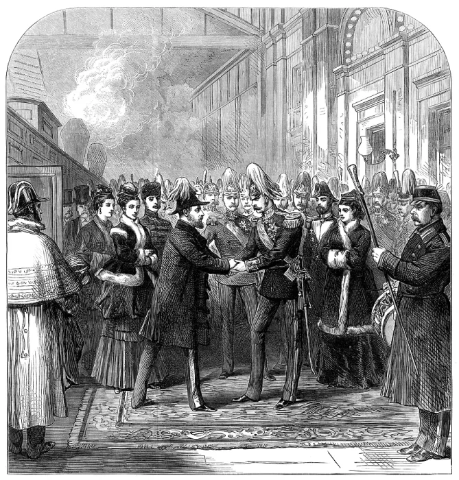Framed Print : Marriage of the Duke of Edinburgh: arrival of the Prince and Princess of Wales, St. Petersburg, 1874 Creator: Unknown Framed Print : Marriage of the Duke of Edinburgh: arrival of the Prince and Princess of Wales, St. Petersburg, 1874 Creator: Unknown