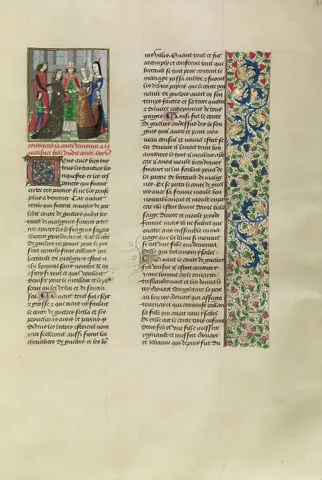 Framed Print : The Marriage of Duke Reinald of Gelders and the Daughter of Berthold of Mechelen, c1310s, c1480. Creator: Master of the Copenhagen Caesar Framed Print : The Marriage of Duke Reinald of Gelders and the Daughter of Berthold of Mechelen, c1310s, c1480. Creator: Master of the Copenhagen Caesar