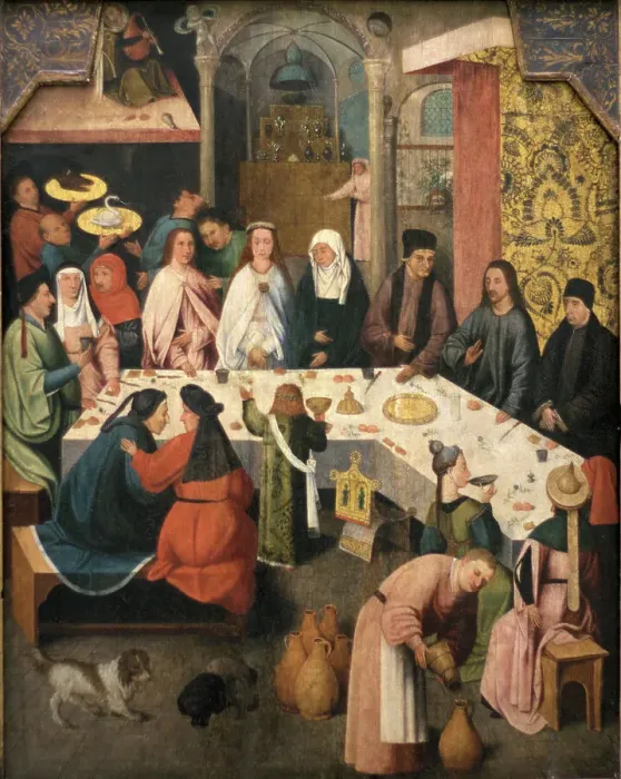 Framed Print : The Marriage Feast At Cana, ca 1550-1565. Artist: Bosch, Hieronymus, (School) Framed Print : The Marriage Feast At Cana, ca 1550-1565. Artist: Bosch, Hieronymus, (School)