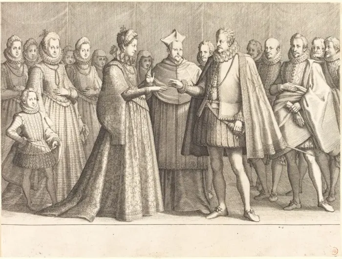 Framed Print : The Marriage of Ferdinando and Christine of Lorraine, c. 1614. Creator: Jacques Callot Framed Print : The Marriage of Ferdinando and Christine of Lorraine, c. 1614. Creator: Jacques Callot