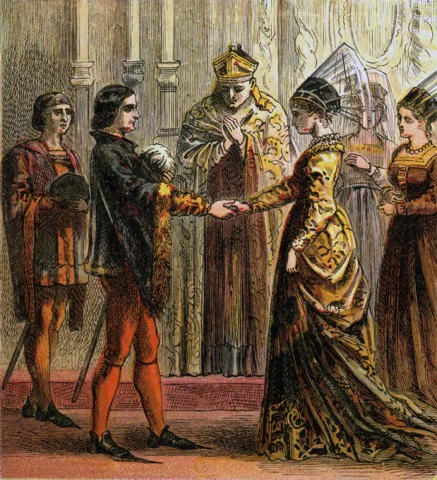 Framed Print : Marriage Of Henry V, 1420, (c1850) Framed Print : Marriage Of Henry V, 1420, (c1850)