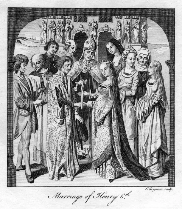 Framed Print : Marriage of Henry VI, 1445, (18th century). Artist: Charles Grignion Framed Print : Marriage of Henry VI, 1445, (18th century). Artist: Charles Grignion