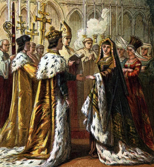 Framed Print : The marriage of Henry VII, 1486, (c1850) Framed Print : The marriage of Henry VII, 1486, (c1850)