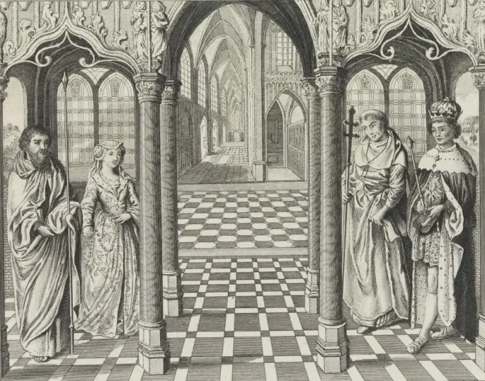 Framed Print : The Marriage of Henry the VIIth and Elizabeth of York, February 15, 1826. Creator: After Jan Gossart (called Mabuse) Framed Print : The Marriage of Henry the VIIth and Elizabeth of York, February 15, 1826. Creator: After Jan Gossart (called Mabuse)