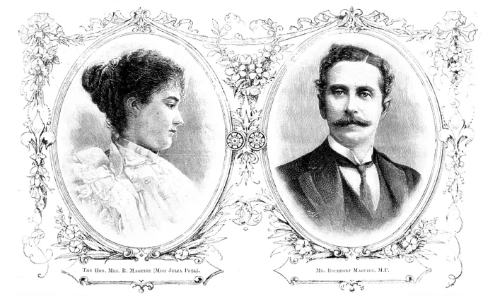 Framed Print : Marriage of the Hon. Miss Peel and Mr. Rochfort Maguire, 1895. Creator: Unknown Framed Print : Marriage of the Hon. Miss Peel and Mr. Rochfort Maguire, 1895. Creator: Unknown