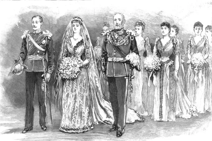 Framed Print : The Marriage of HRH Princess Louise of Schleswig-Holstein and HH Prince Aribert of Anhalt, 1891. Creator: Unknown Framed Print : The Marriage of HRH Princess Louise of Schleswig-Holstein and HH Prince Aribert of Anhalt, 1891. Creator: Unknown