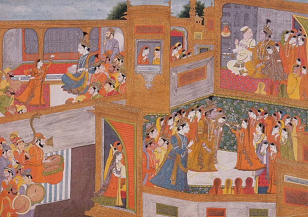 Marriage of Krishna and Rukmini, c1800. Creator: Unknown