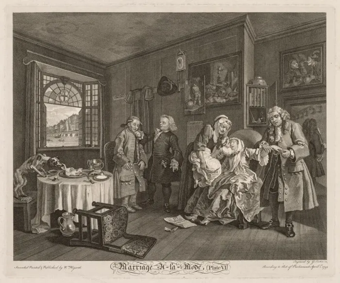 Framed Print : Marriage a la Mode: The Death of the Countess, 1745. Creator: William Hogarth (British Framed Print : Marriage a la Mode: The Death of the Countess, 1745. Creator: William Hogarth (British