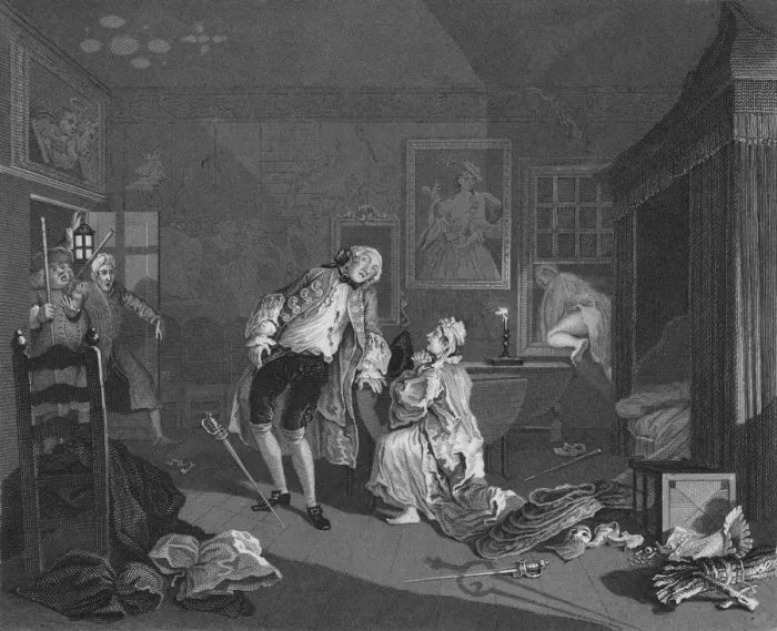 Framed Print : Marriage A La Mode - Death of the Earl, 1745, (1830s). Creator: TE Nicholson Framed Print : Marriage A La Mode - Death of the Earl, 1745, (1830s). Creator: TE Nicholson