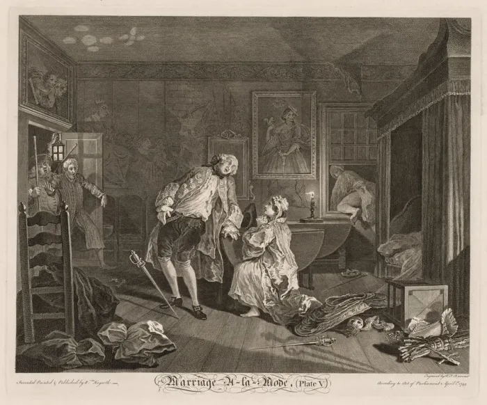 Framed Print : Marriage a la Mode: The Death of the Earl, 1745. Creator: William Hogarth (British Framed Print : Marriage a la Mode: The Death of the Earl, 1745. Creator: William Hogarth (British