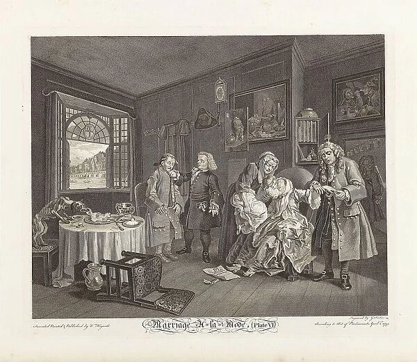 Marriage a la Mode. Plate VI: The Lady's Death, 1745. Creator: Hogarth, William (1697-1764)