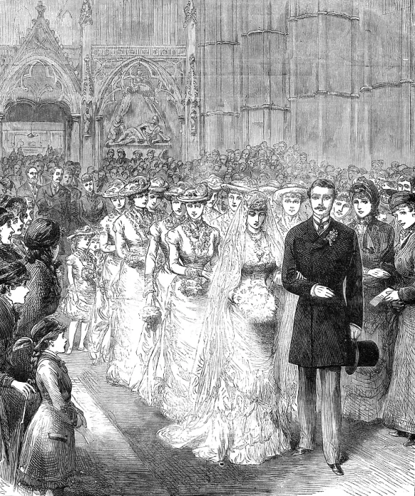 Framed Print : Marriage of Lord Brooke and Miss Maynard at Westminster Abbey, 1881. Creator: Unknown Framed Print : Marriage of Lord Brooke and Miss Maynard at Westminster Abbey, 1881. Creator: Unknown