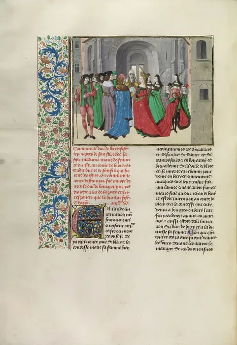 Framed Print : The Marriage of Louis de Blois and Marie de France; Chroniques (Book Three), about 1480-1483. Creator: Master of the Getty Froissart Framed Print : The Marriage of Louis de Blois and Marie de France; Chroniques (Book Three), about 1480-1483. Creator: Master of the Getty Froissart