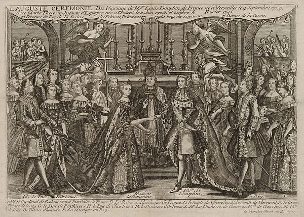 Marriage of Louis, Dauphin of France to Marie Therese Raphaelle, Infanta of Spain in 1745 at Versailles, 1745. Artist: Anonymous