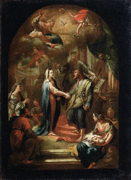 Framed Print : The Marriage of Mary and Joseph, 18th or early 19th century. Artist: Domenico Corvi Framed Print : The Marriage of Mary and Joseph, 18th or early 19th century. Artist: Domenico Corvi