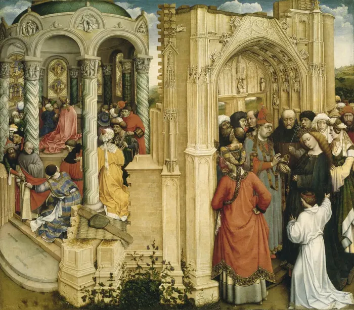 Framed Print : The Marriage of Mary and Joseph, c. 1420. Artist: Campin, Robert (ca. 1375-1444) Framed Print : The Marriage of Mary and Joseph, c. 1420. Artist: Campin, Robert (ca. 1375-1444)