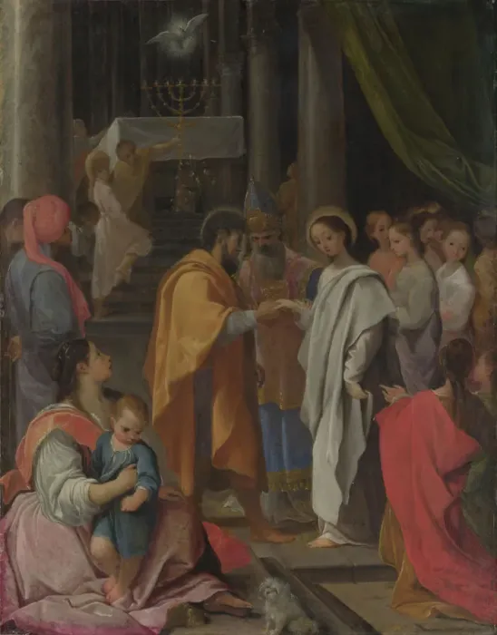 Framed Print : The Marriage of Mary and Joseph, ca 1590. Artist: Carracci, Lodovico (1555-1619) Framed Print : The Marriage of Mary and Joseph, ca 1590. Artist: Carracci, Lodovico (1555-1619)