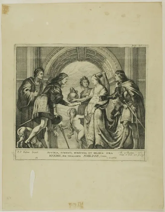 Framed Print : The Marriage of Maximilian of Austria with Mary of Burgundy, n.d. Creator: Theodoor van Thulden Framed Print : The Marriage of Maximilian of Austria with Mary of Burgundy, n.d. Creator: Theodoor van Thulden